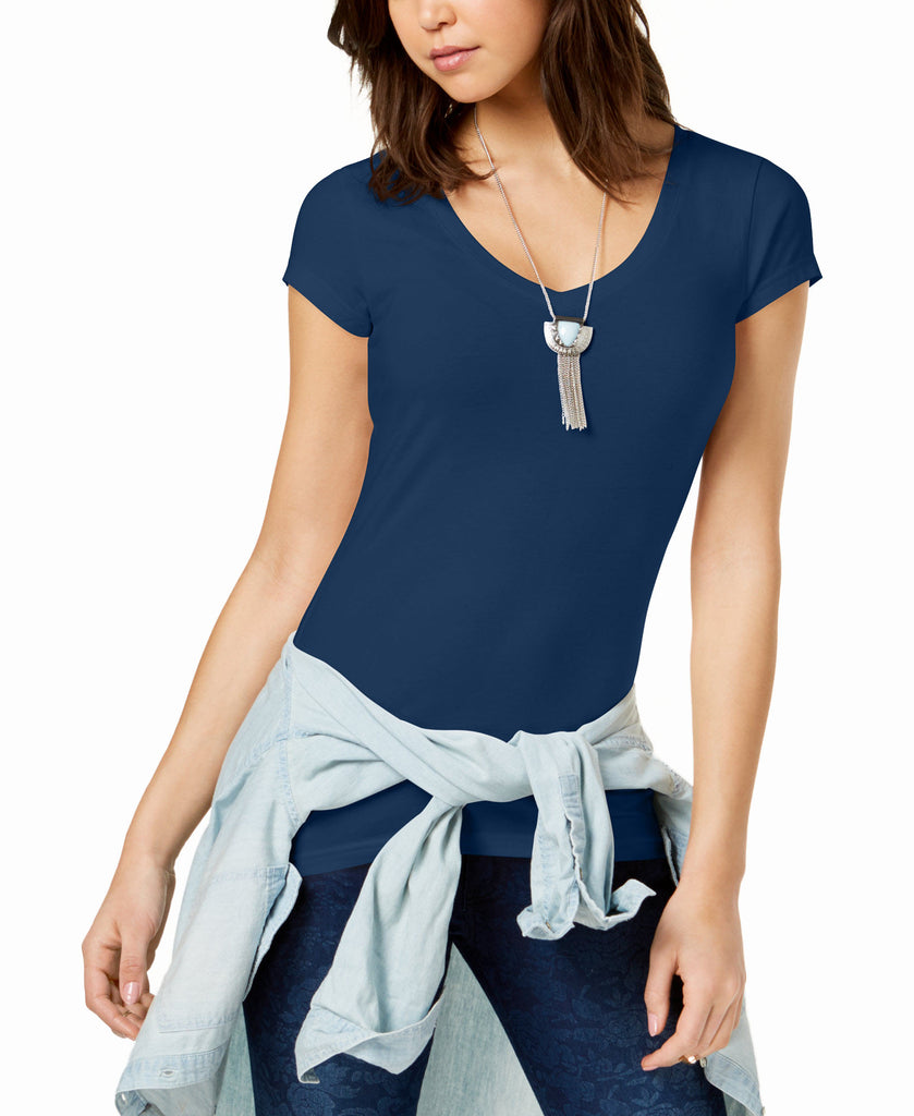 Aveto Women V Neck T Shirt Blue Depths