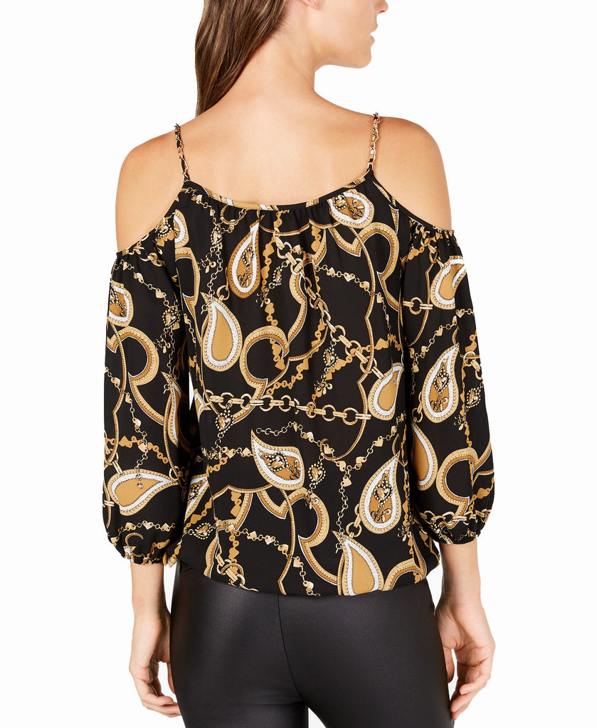 INC International Concepts Women Printed Cold Shoulder Top