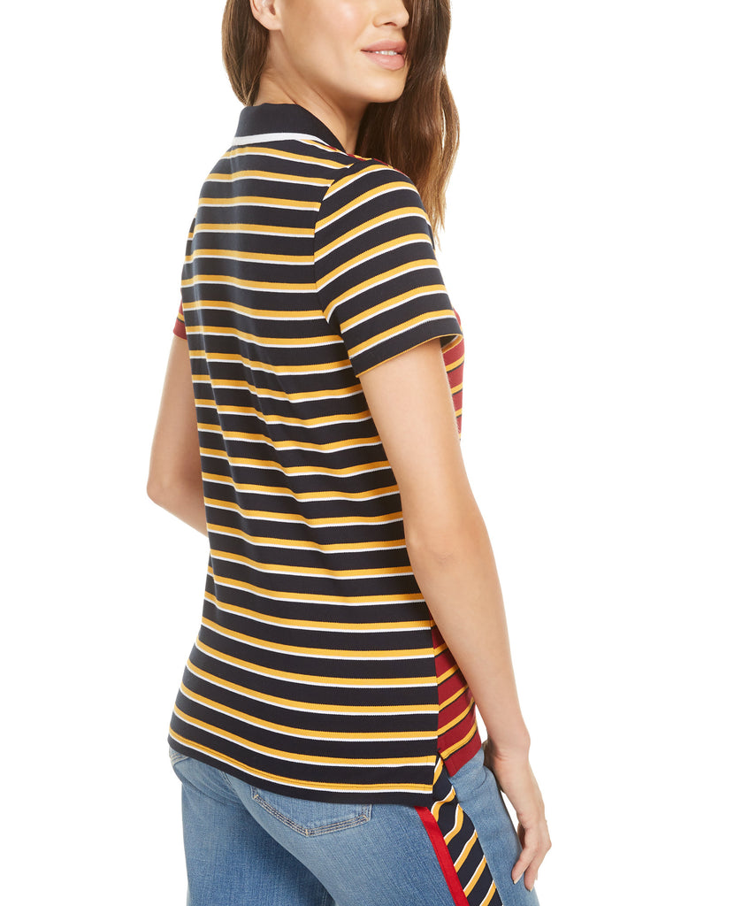 Tommy Hilfiger Women Striped Pique Zip Polo Shirt