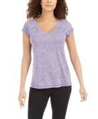 Ideology Women Rapidry Heathered Performance T Shirt Viola Dusk