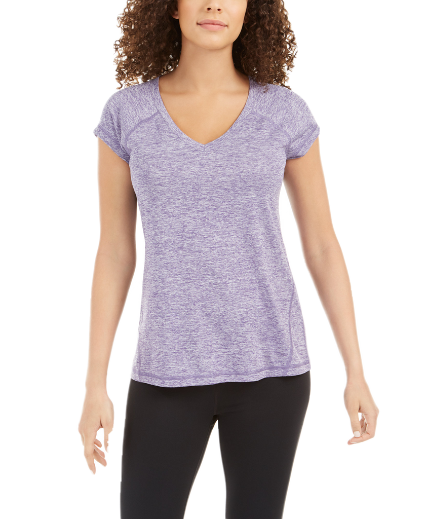 Ideology Women Rapidry Heathered Performance T Shirt Viola Dusk