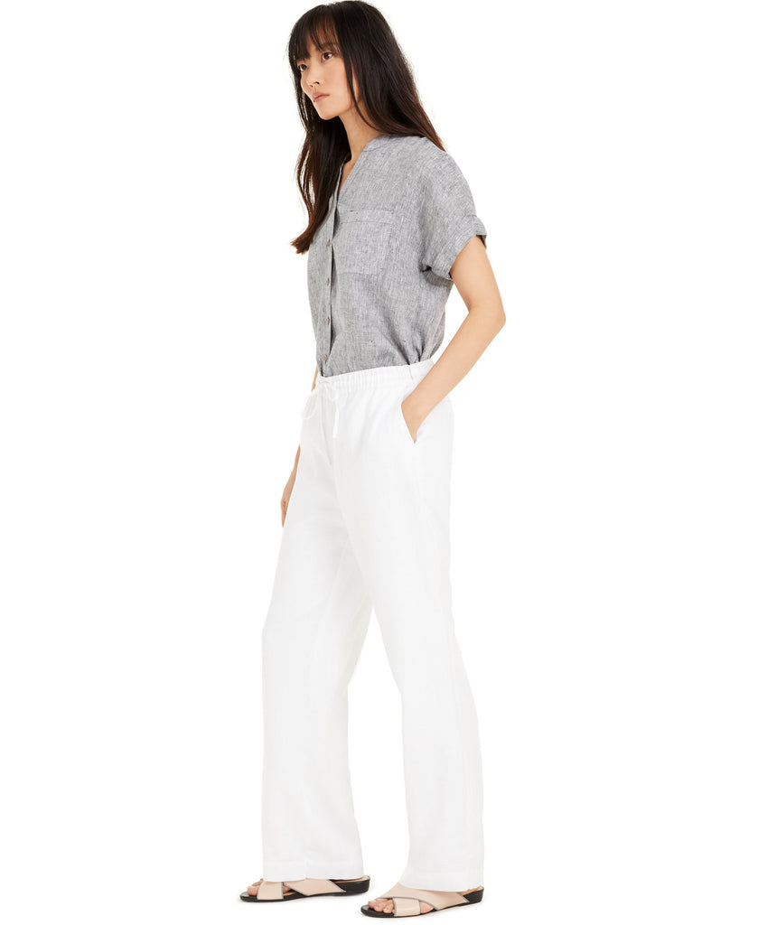 Charter Club Women Linen Drawstring Waist Pants