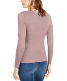 INC International Concepts Women Long Sleeve Draped T Shirt