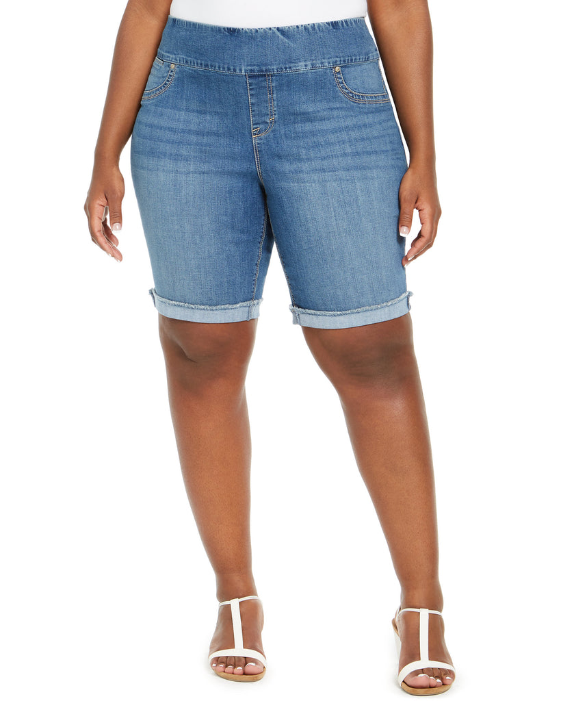 Style & Co Women Plus Ella Denim Cuffed Shorts Chrissy