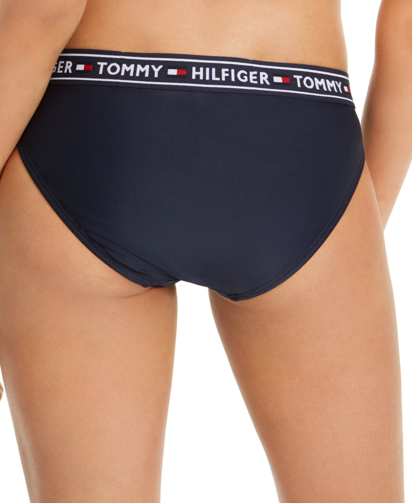 Tommy Hilfiger Women Solid Tape Mid Rise Bikini Bottoms