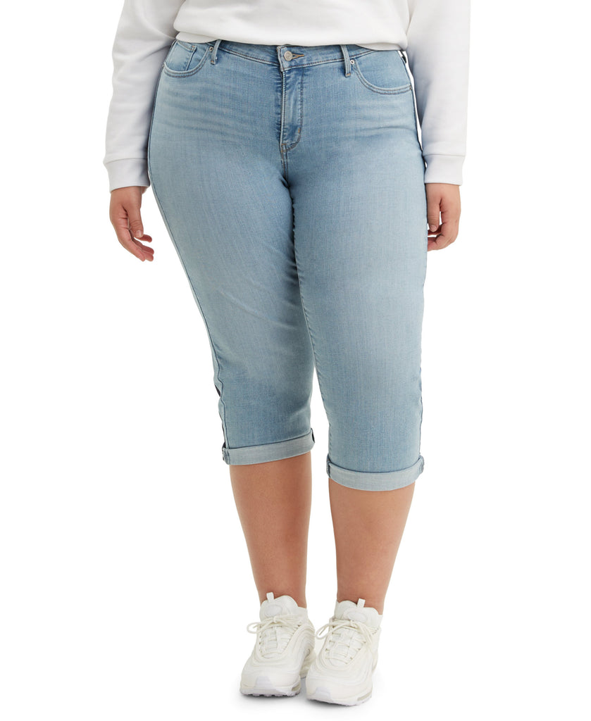 Levis Women Plus Trendy Shaping Capri Jeans Oahu Cloud