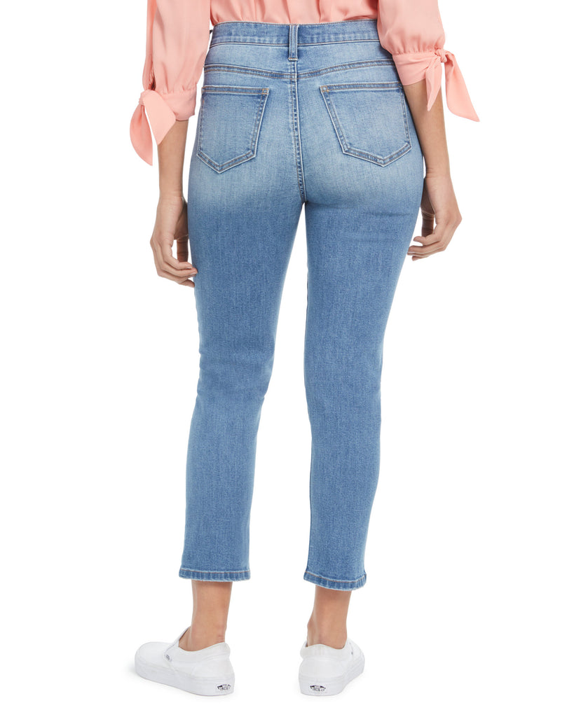 Celebrity Pink Women Ripped Cropped Straight Leg Jeans