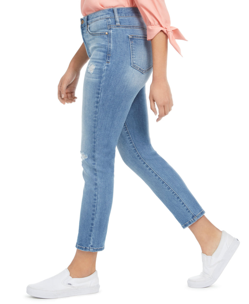 Celebrity Pink Women Ripped Cropped Straight Leg Jeans