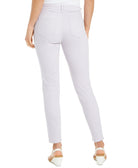 Light purple pants worn by a person on a white background