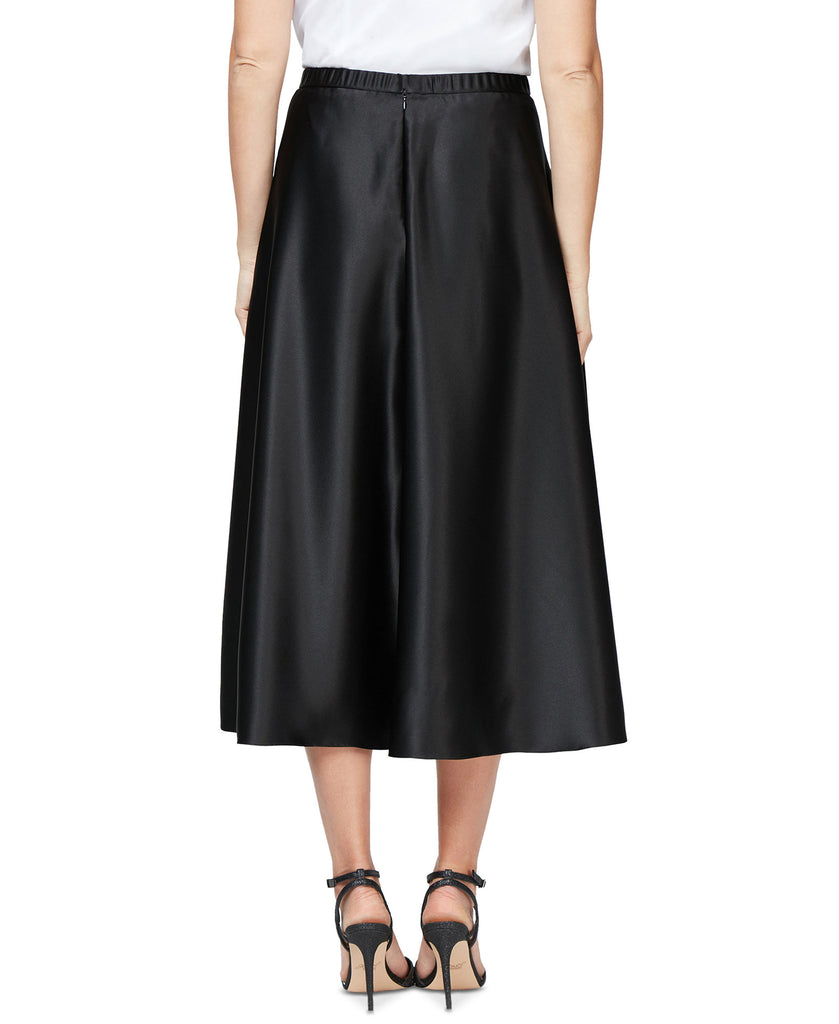 Alex Evenings Womens Satin Midi Skirt