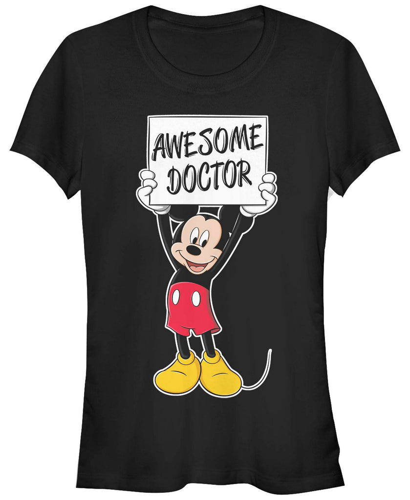 Fifth Sun Womens Plus Classic Mickey Doctor Short Sleeve T shirt Black