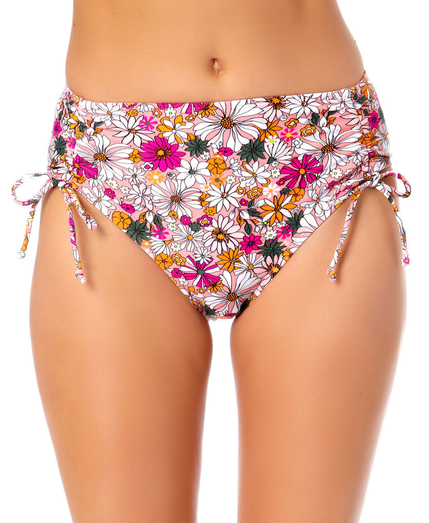 California Waves Women High Waist Hipster Bikini Bottoms Multi