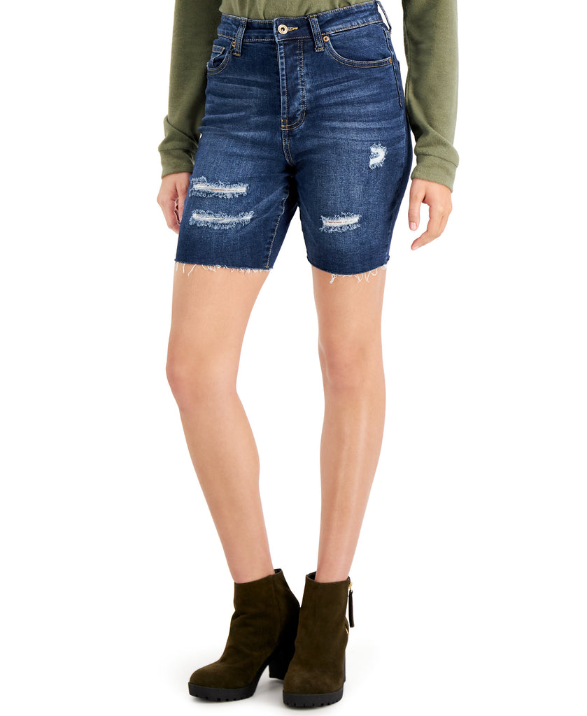 Celebrity Pink Women Frayed Distressed Bermuda Shorts Transformation