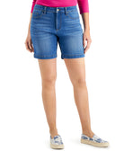 Charter Club Women Mid Rise Jean Shorts Rio Wash