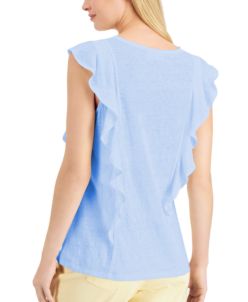 Charter Club Women Linen Ruffled Top