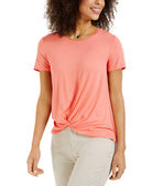 Style & Co Women Twist Front Top Orange Shade