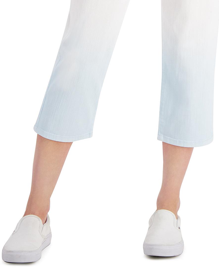 Style & Co Women Dip Dyed Curvy Fit Capri Jeans