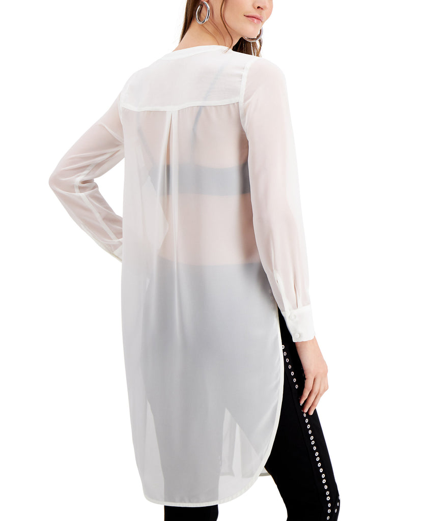 Bar III Women Semi Sheer Tunic Blouse