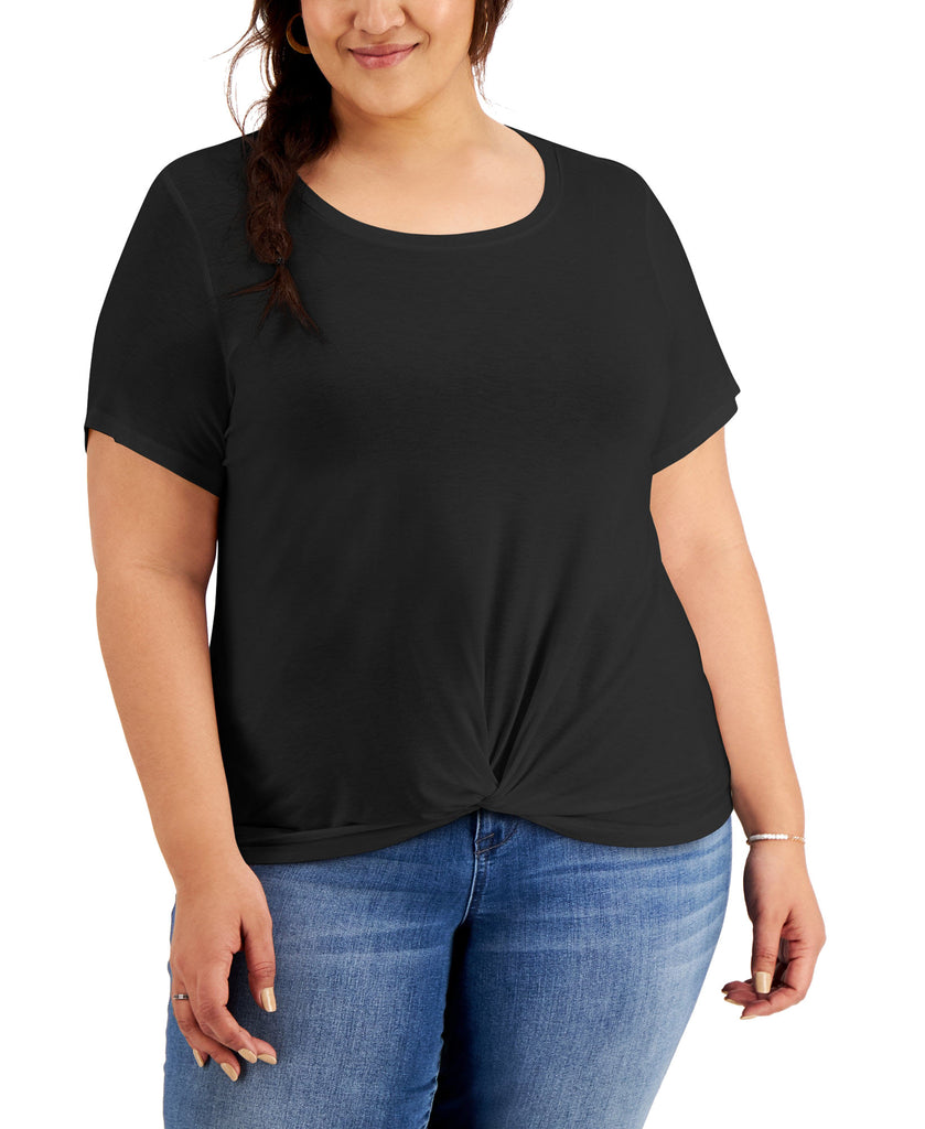 Style & Co Women Plus Twist Hem T Shirt