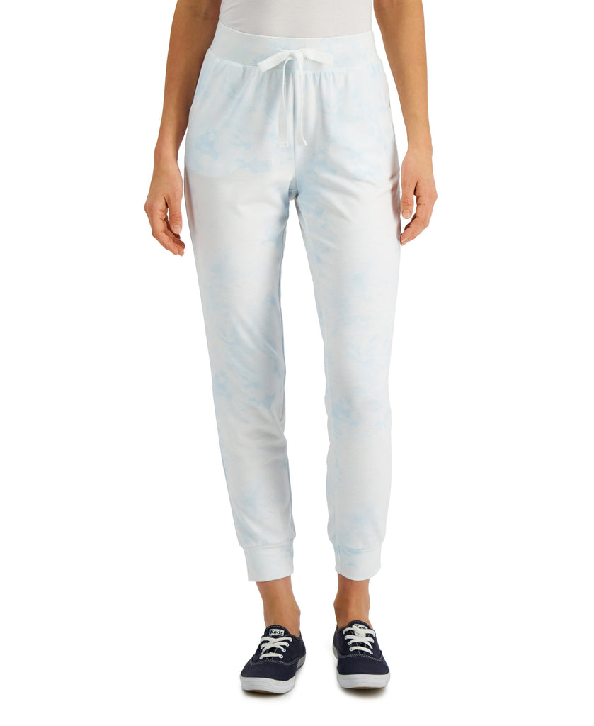 Style & Co Women Cloudy Tie Dye Jogger Pants Blue Dye