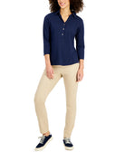 Charter Club Women Petite Cotton Polo Top