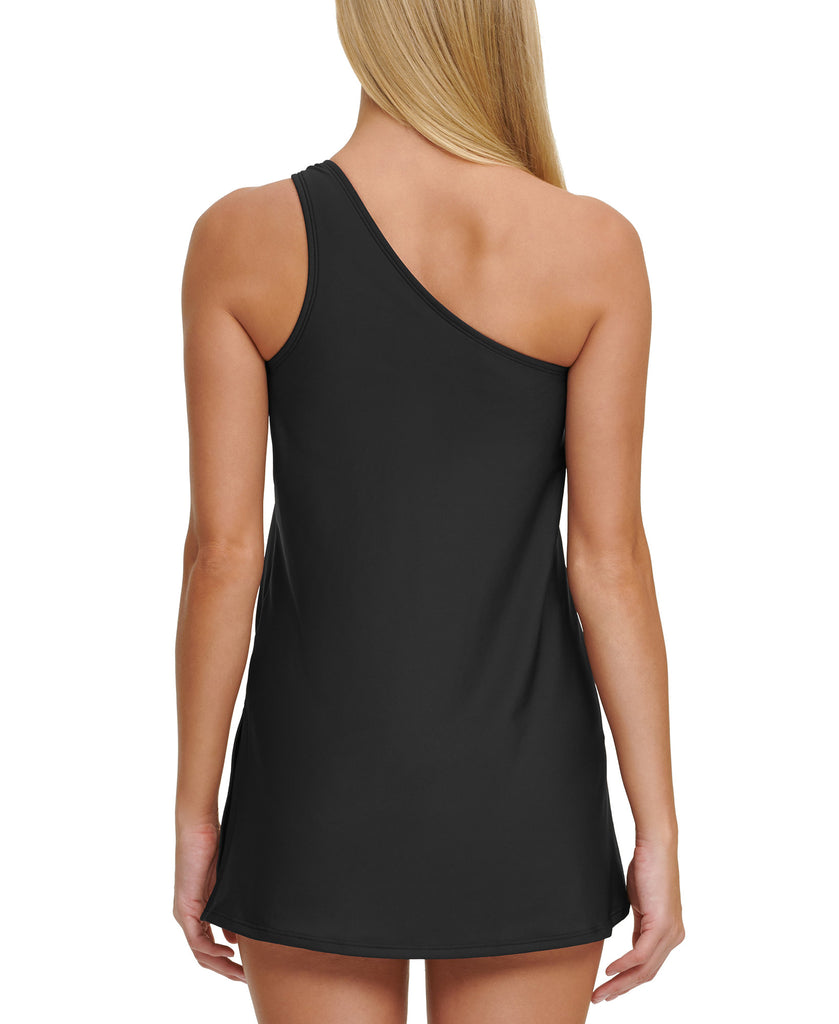 DKNY Women One Shoulder Convertible Swim Dress