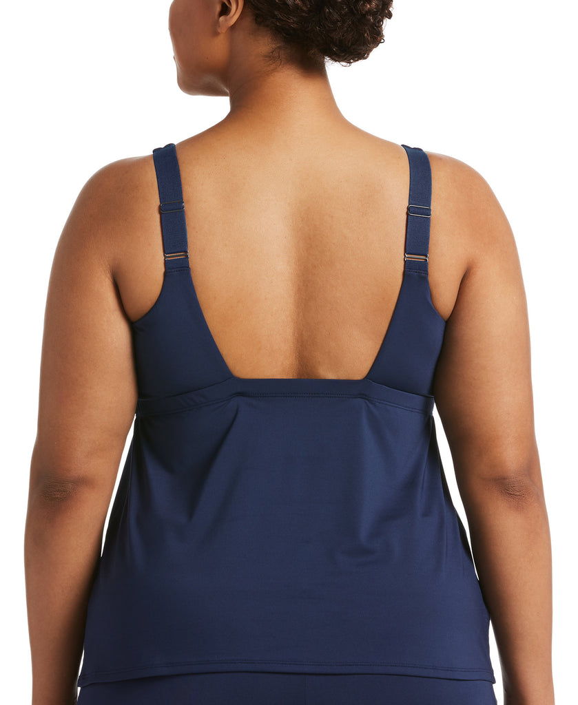 Nike Women Plus Solid Essential Scoop Neck Tankini Top