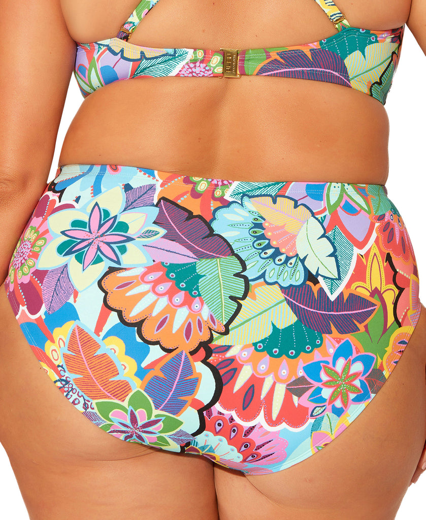 Bleu by Rod Beattie Women Plus Floral Print Tummy Control Bikini Bottoms