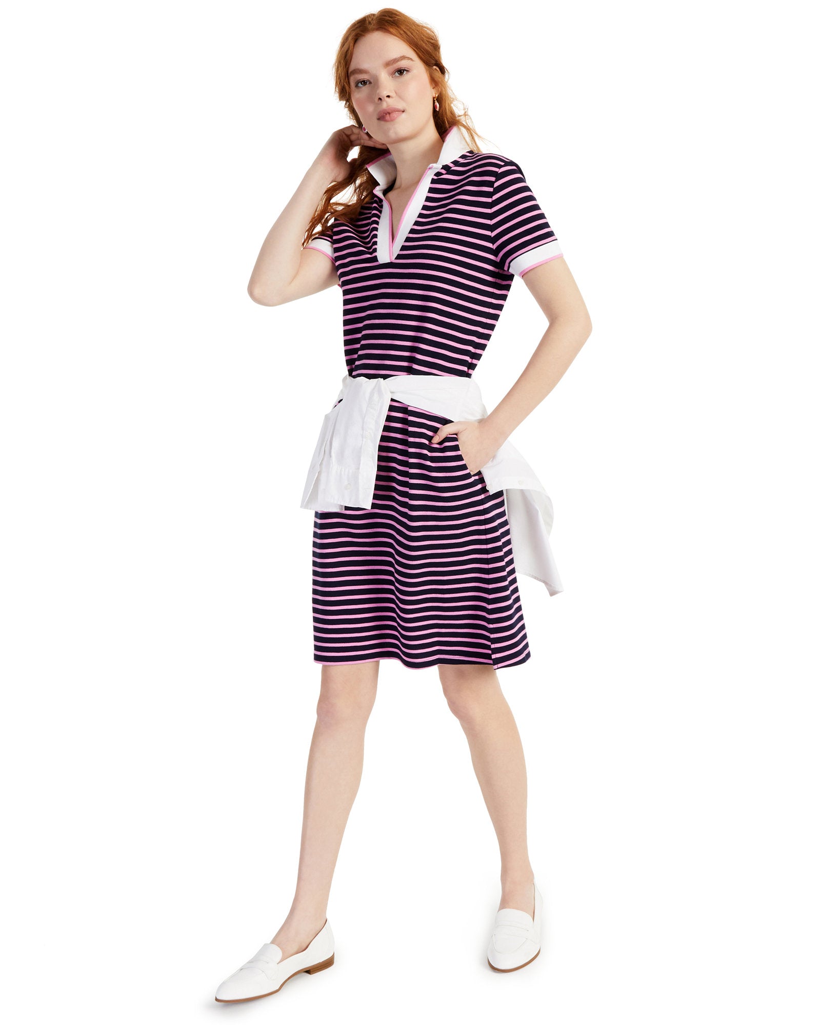 Charter Club Women Striped Shirtdress Intrepid Blue Combo