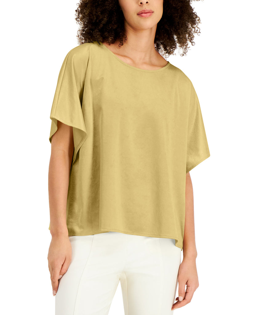 Alfani Women Draped Sleeve Top Natural Raffia