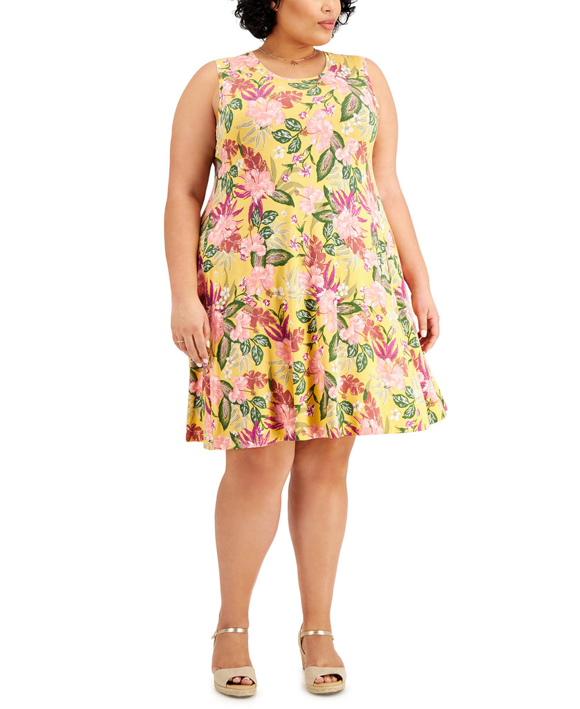 Style & Co Women Plus Floral Print Flip Flop Dress Sunflower Amazon