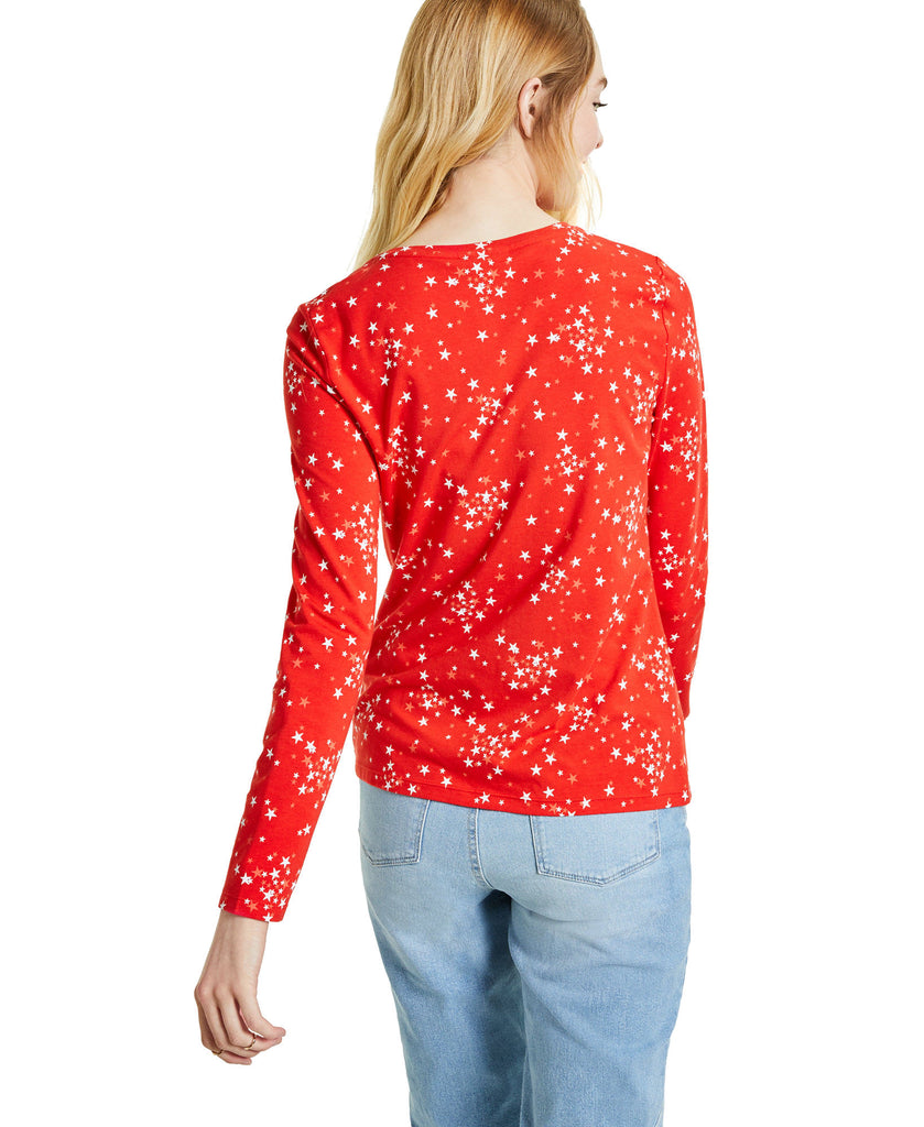 Style & Co Women Printed Long Sleeve Top