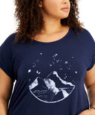 Style & Co Women Plus Graphic Print Scoop Neck T Shirt