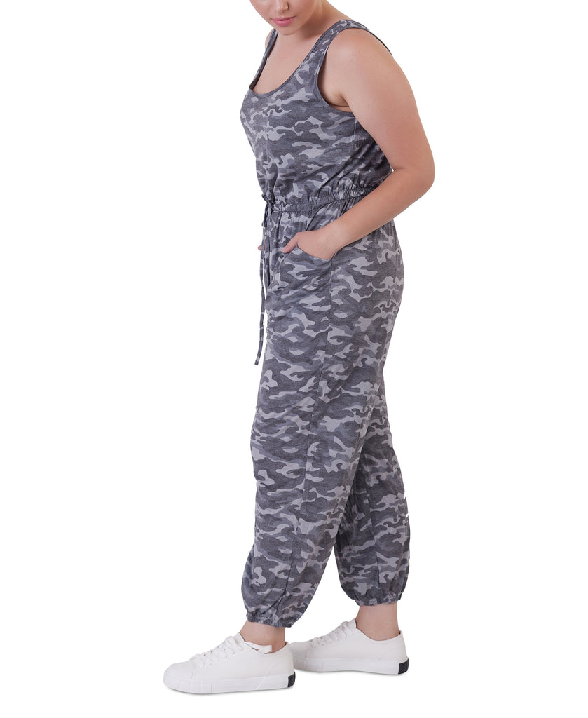 Black Tape Women Plus Black Tape Camo Print Jumpsuit