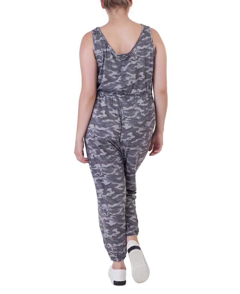 Black Tape Women Plus Black Tape Camo Print Jumpsuit