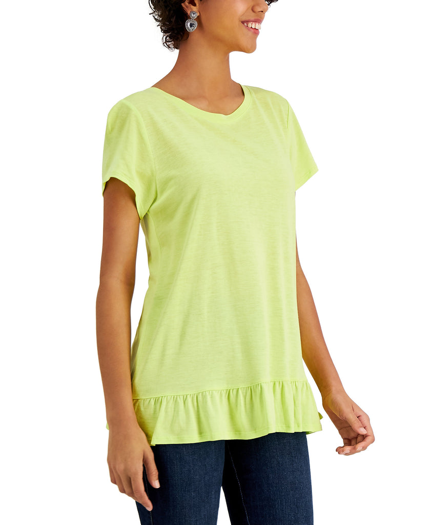 Fever Women Ruffle Back T Shirt Limelight