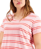 Style & Co Women Plus Cotton Striped T Shirt