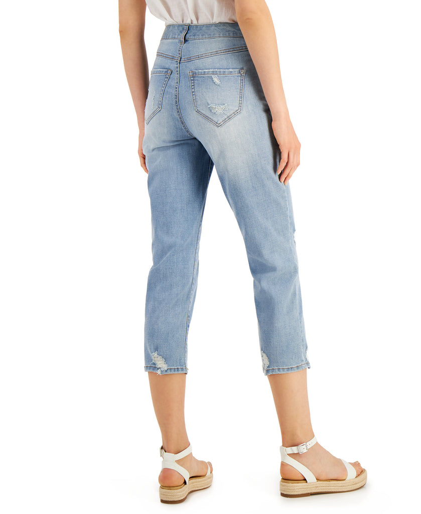 INC International Concepts Women High Rise Cropped Straight Leg Jeans