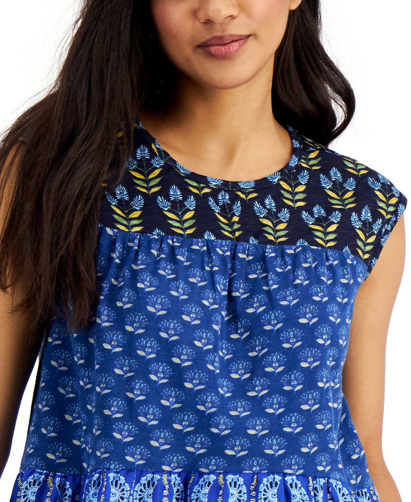 Style & Co Women Plus Printed Peplum Top