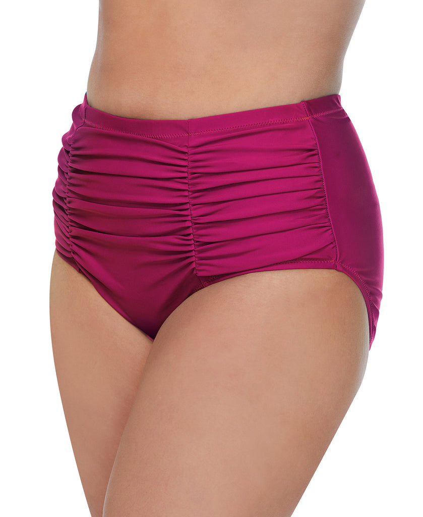 Raisins Curve Women Plus Trendy Solids Costa Swim Bottoms Pink