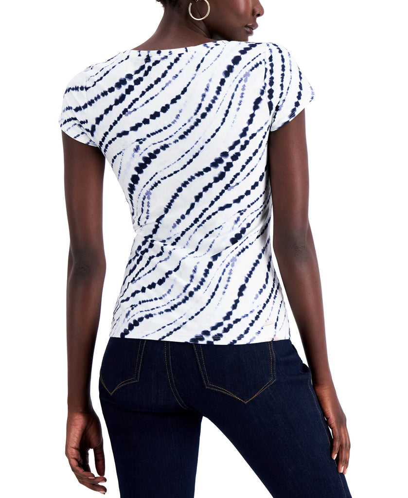 INC International Concepts Women Printed V Neck T Shirt