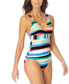 Anne Cole Women Striped One Piece Swimsuit