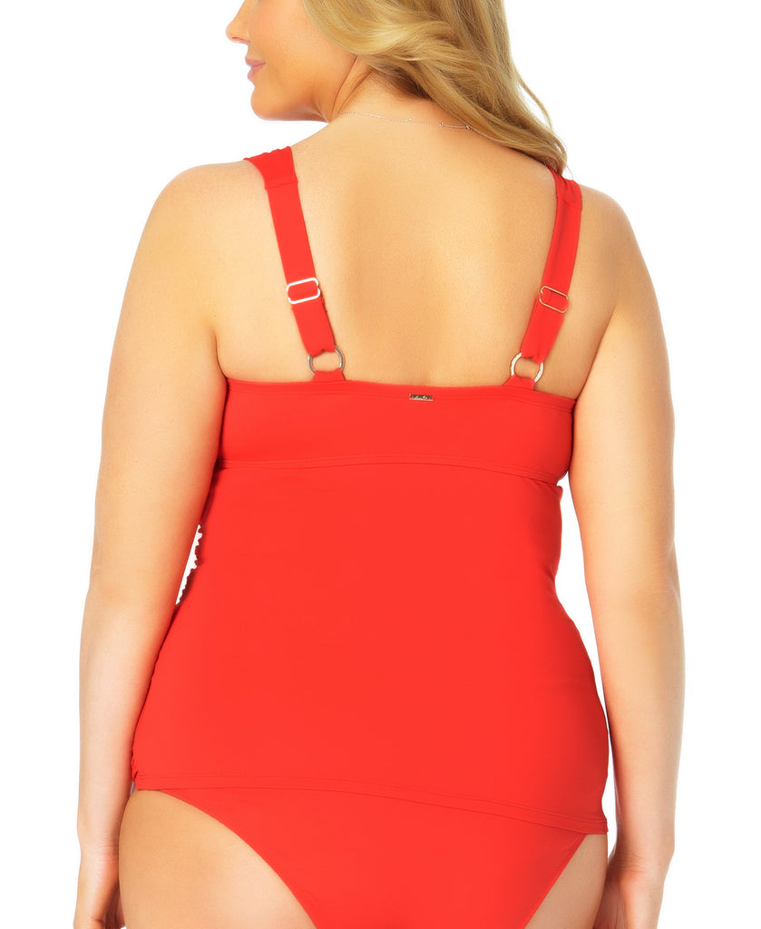 Anne Cole Women Plus Twist Front Underwire Tankini Top