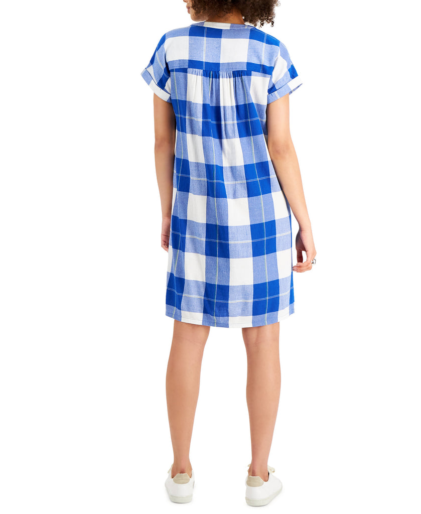 Style & Co Women Plaid Shirt Dress