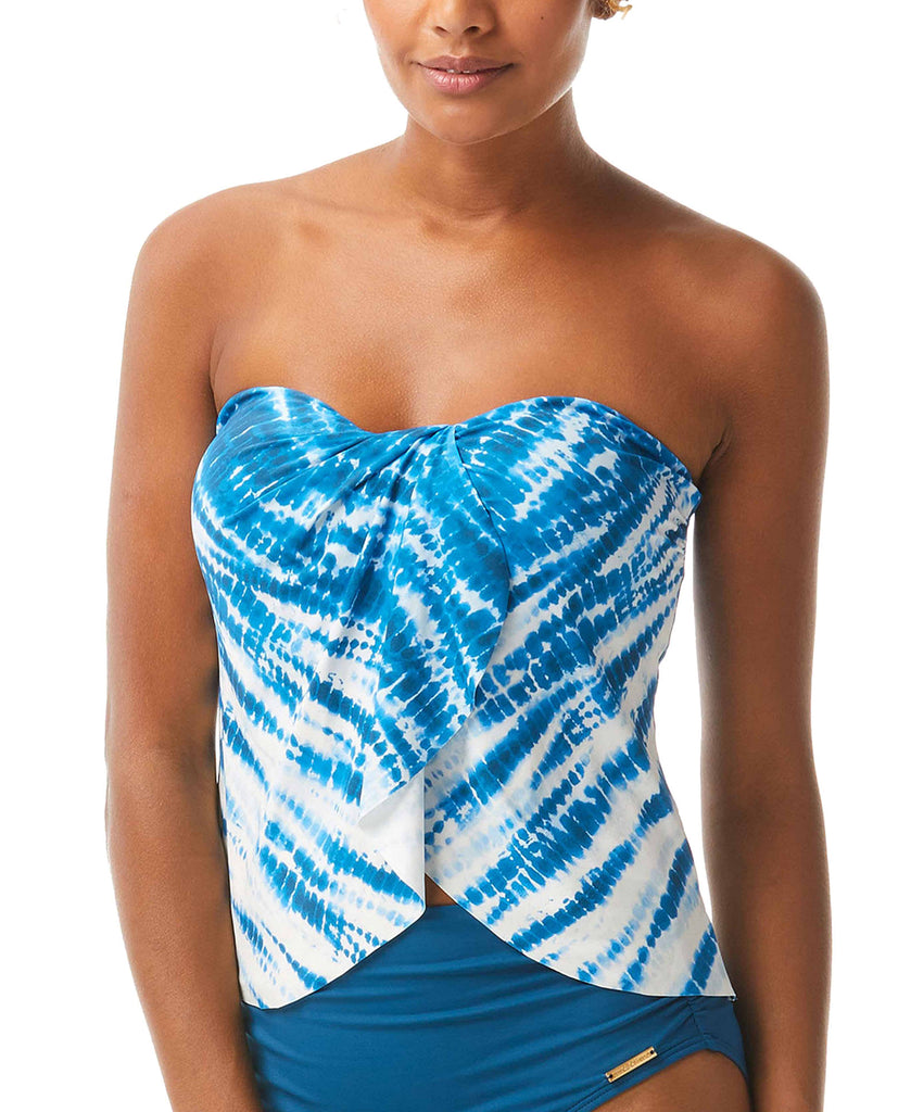 Vince Camuto Women Tie Dye Draped Tankini Top Azure