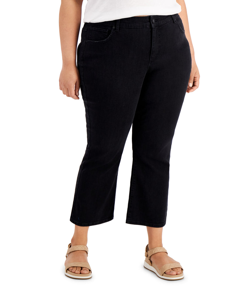 Style & Co Women Plus Kick Crop Jeans Black