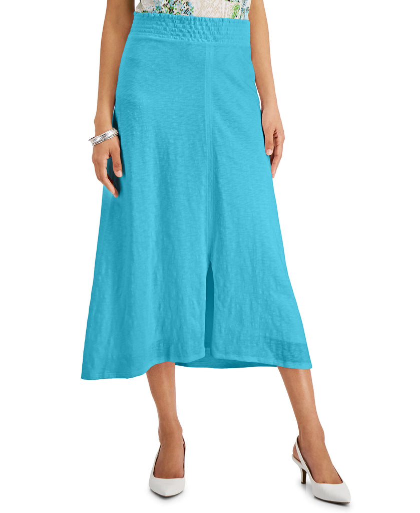 JM Collection Women Solid Maxi Skirt Bachelor Button