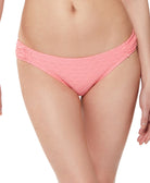 Jessica Simpson Women Sweet Tooth Solids Shirred Hipster Bikini Bottoms Fizz