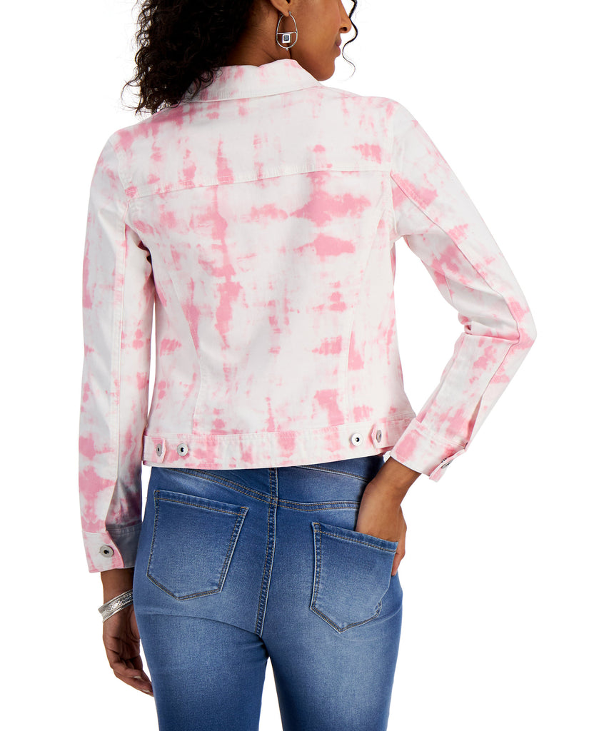 Style & Co Women Tie Dyed Denim Jacket