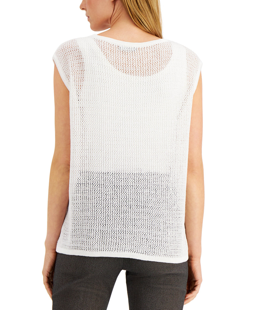 Alfani Women Open Stitch Sleeveless Sweater